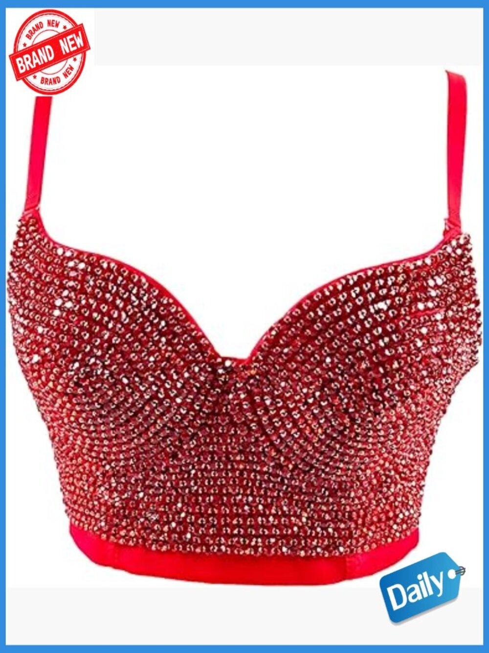 Bustier Crop Top Mesh Corset Rhinestone Push Up Club Bodycon